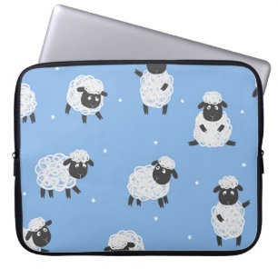 Schattige wit schaap: lammeren. laptop sleeve