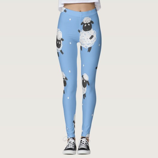 Schattige wit schaap: lammeren. leggings (Voorkant)
