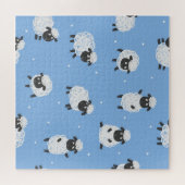 Schattige wit schaap:  lammeren. legpuzzel (Horizontaal)