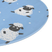 Schattige wit schaap: lammeren. snijplank (Hoek)