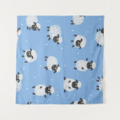 Schattige wit schaap:  lammeren. wandkleed (Voorkant (horizontaal))