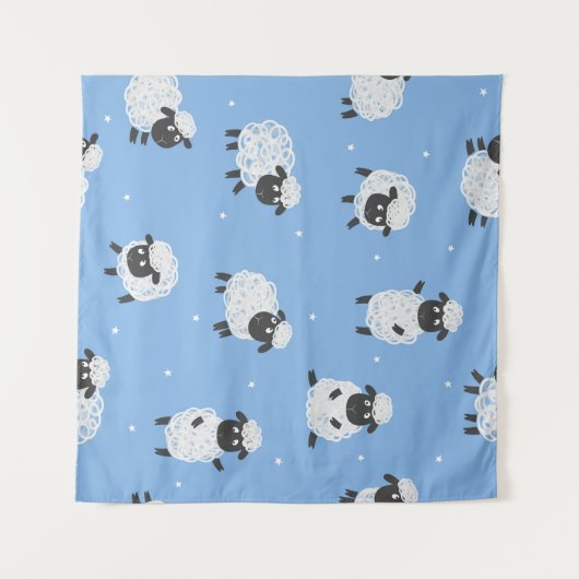 Schattige wit schaap:  lammeren. wandkleed (Voorkant (horizontaal))