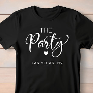 Schattige Wit Script Las Vegas Bachelorette Party T-shirt