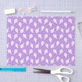 Schattige wit spooksilhouet - Paarse Halloween Tissuepapier (Craft)