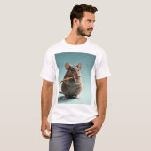 Schattige wit T-shirt voor musici & Dierenvrienden (Voorkant volledig)
