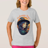 Schattige Witch Design Kinderen Halloween T-Shirt (Voorkant)
