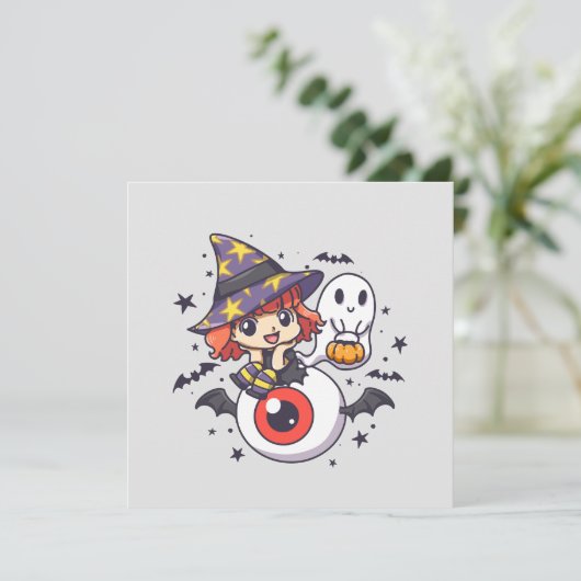 Schattige Witch Kind voor Halloween (Staand voorkant)