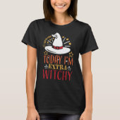 Schattige Witch Pet Extra Witchy Halloween T-shirt (Voorkant)