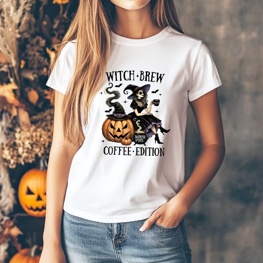 Schattige Witch's Brew Coffee Edition Halloween Ts T-shirt