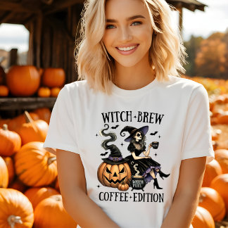 Schattige Witch's Brew Coffee Edition Halloween Ts T-shirt