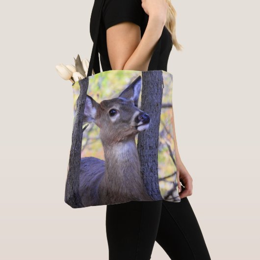Schattige witstaarthert (2 kanten) tote bag (Dichtbij)