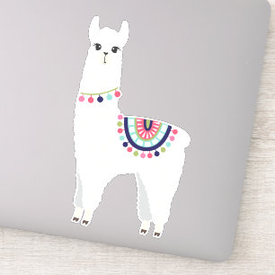 Schattige witte alpaca sticker