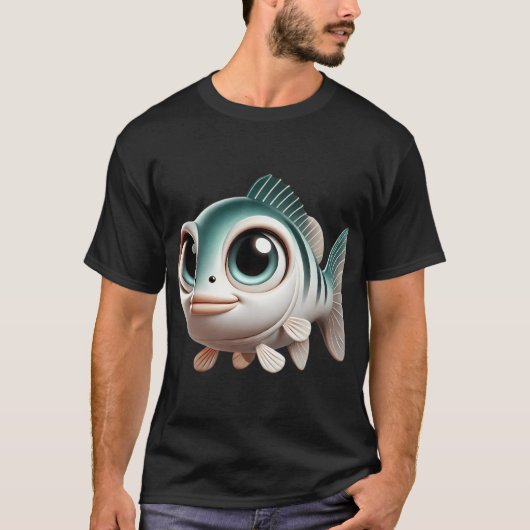 Schattige Witte Baars Vis T-shirt (Voorkant)