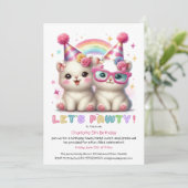 Schattige Witte Baby Dieren Verjaardagsuitnodiging Kaart (Staand voorkant)