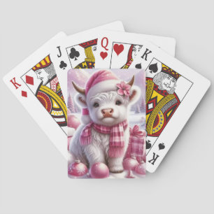 Schattige witte Baby Heifer Pokerkaarten