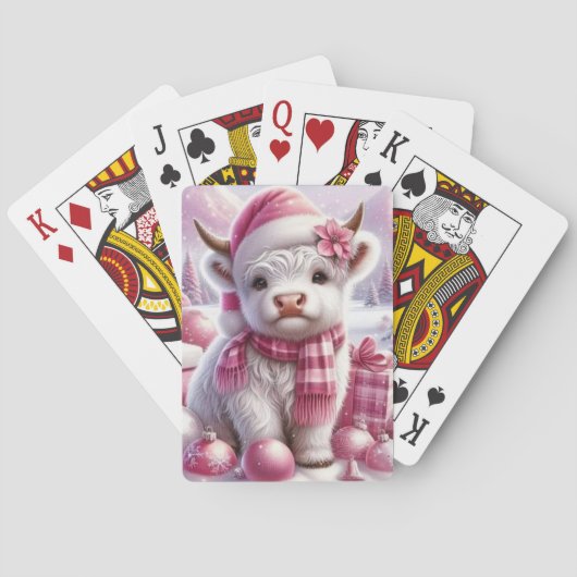 Schattige witte Baby Heifer Pokerkaarten (Achterkant)