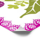 Schattige witte Baby lama met Fuchsia roze groen Perfect Poster (Hoek)