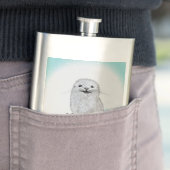 Schattige Witte Baby Zee Otter , Prettig Kerstfees Flacon (Voorbeeld)