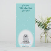 Schattige Witte Baby Zee Otter , Prettig Kerstfees Menu (Staand voorkant)