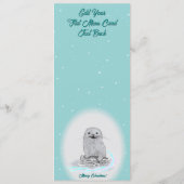 Schattige Witte Baby Zee Otter , Prettig Kerstfees Menu (Achterkant)