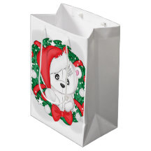 Schattige witte beer in kerstkrans