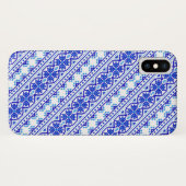 Schattige witte blauwe decoratieve Oekraïense stre Case-Mate iPhone Case (Achterkant (horizontaal))