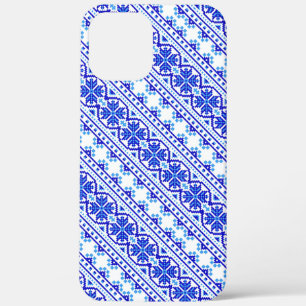 Schattige witte blauwe decoratieve Oekraïense stre Case-Mate iPhone Case