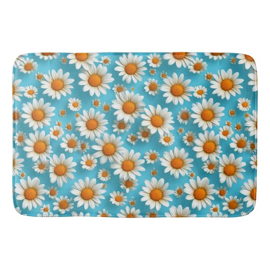 Schattige witte bloemen badmat (Voorkant)