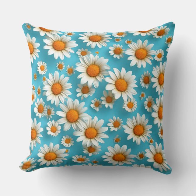 Schattige witte bloemen kussen (Voorkant)