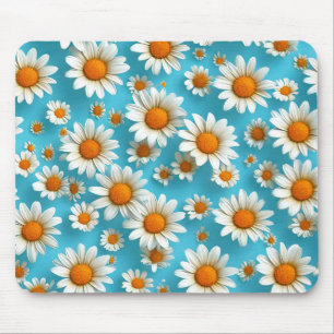 Schattige witte bloemen muismat