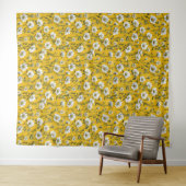 Schattige witte bloemen wandkleed (In Situ (horizontaal))