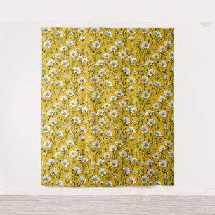 Schattige witte bloemen wandkleed