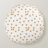 Schattige witte bruine poka stipten patroon crèche rond kussen (Voorkant)