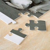 Schattige witte bulgdogs legpuzzel (Zijkant)