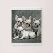 Schattige witte bulgdogs legpuzzel (Verticaal)