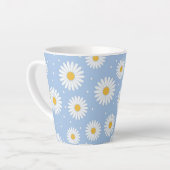 Schattige Witte Daisy Blue Latte Mok! Latte Mok (Linkerhoek)