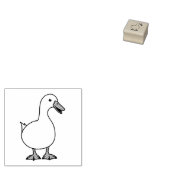 Schattige Witte Eend Huisdier 1x1 Rubberstempel (Gestempeld)