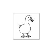 Schattige Witte Eend Huisdier 1x1 Rubberstempel (Afrduk)