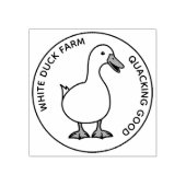 Schattige Witte Eendenboerderij Grappige Aangepast Rubberstempel (Afrduk)