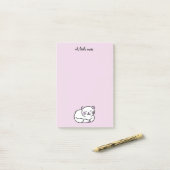 schattige witte en roze cartoon van katten post-it® notes (Op bureau)
