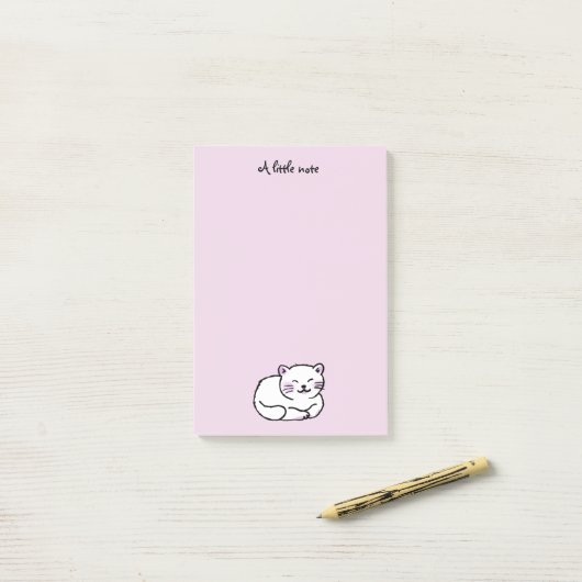schattige witte en roze cartoon van katten post-it® notes (Op bureau)