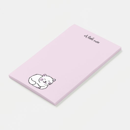 schattige witte en roze cartoon van katten post-it® notes (Schuin)