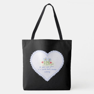 "Schattige Witte Hart Bloemrijke Doodle Zwarte Tot Tote Bag