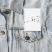 Schattige Witte Hond die de Leiband in de Mond Vas Button (Insitu)