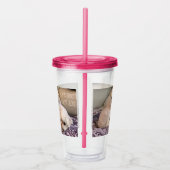 Schattige Witte Honden Acryl Drinkbeker (Rechts)