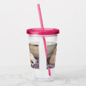Schattige Witte Honden Acryl Drinkbeker (Links)