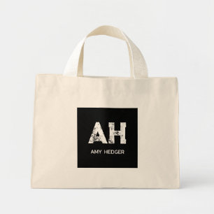 SCHATTIGE WITTE INITIALEN VAN TWEE LETTERS NAAM NA MINI TOTE BAG