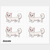 Schattige Witte Kat Dachshund Sticker – Kawaii Lan (Vel)