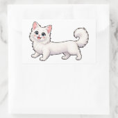 Schattige Witte Kat Dachshund Sticker – Kawaii Lan (Tas)