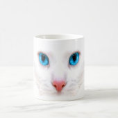 schattige witte kat, grappige mug koffiemok (Center)